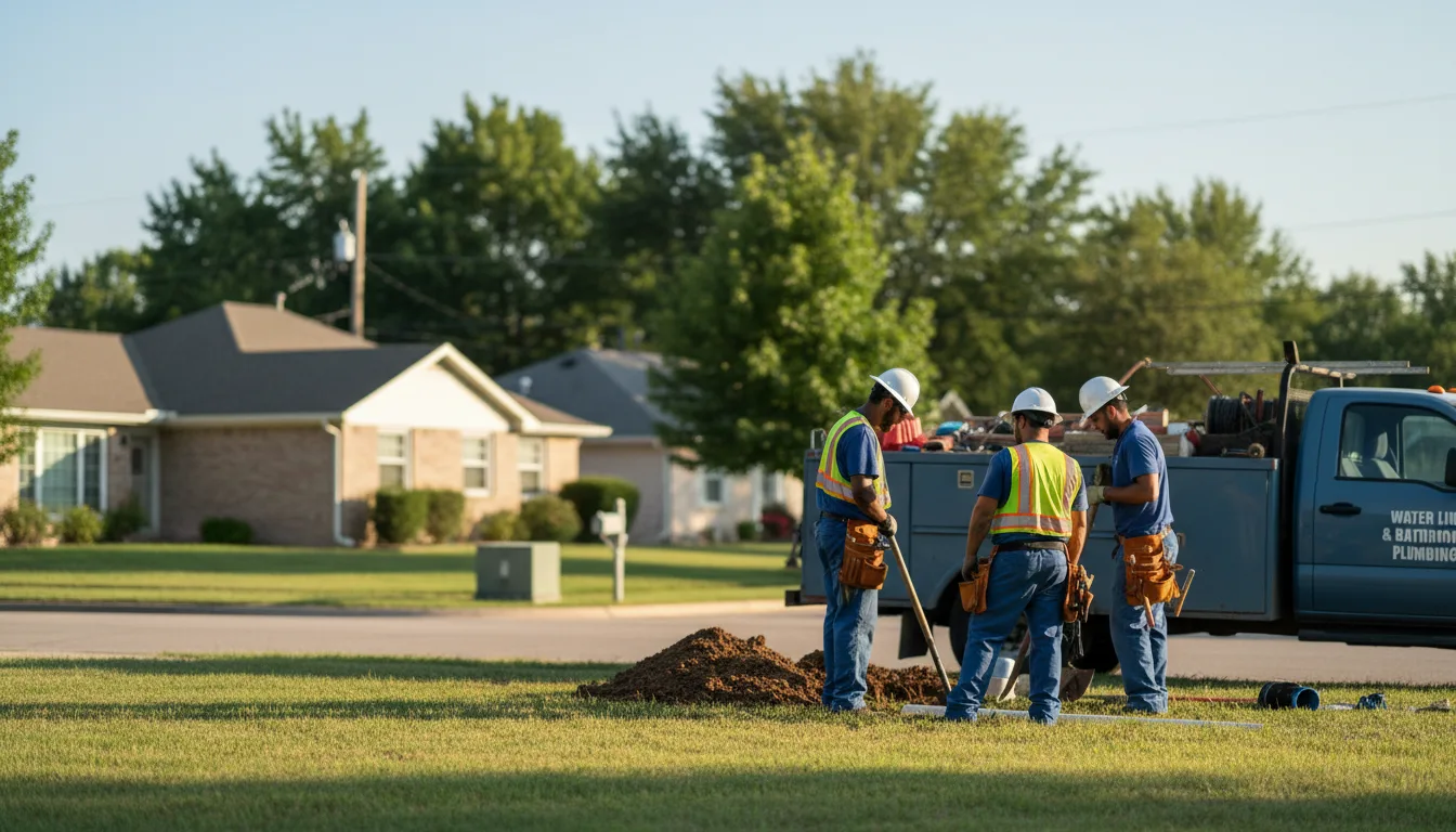 Residential water line and bathroom plumbing service in Bronson, TX